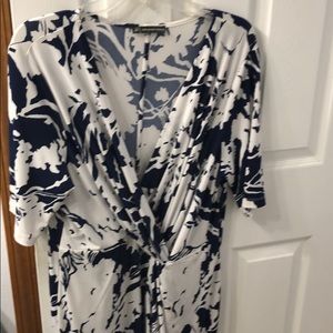 Womans white and navy dress